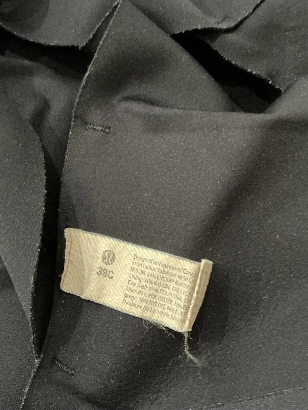 lululemon athletica Black V‑Neck Seamless Sports Bralette